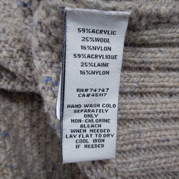 Bob Timberlake | Chunky Knit Wool Sweater Tan | Size XL - Picture 9 of 9